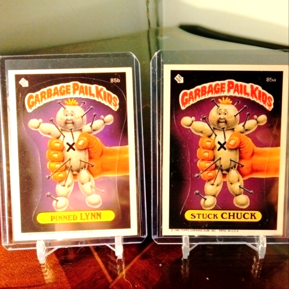 Garbage Pail kids cards# Thin lynn and Stuck Chuck very good condition